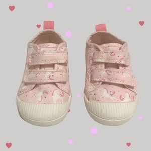 Cat and Jack Girls Toddler Size 4 Pink Unicorn Velcro Sneakers